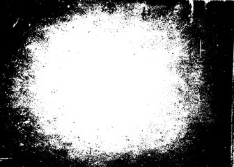 Fototapeta premium Grunge border vector texture background. Abstract frame overlay. Dirty and damaged backdrop. Vector graphic illustration with transparent white. EPS10.