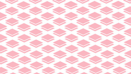 White seamless pattern with pink squares