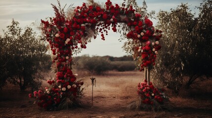 Obraz premium A wedding arch that is filled with festivity