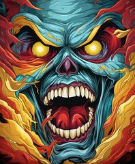 Obraz premium 60s horror b-movies style illustration