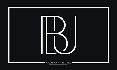 Alphabet letters icon logo BU or UB