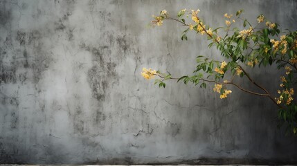 Flowers on a concrete wall