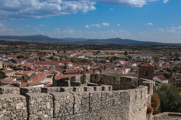 Trujillo town view from the castle on the Cabeza del Zorro hill