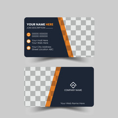 Double-sided creative business card vector design template. Business card for business and personal use. Vector illustration design. Horizontal layout, Print ready