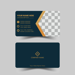 Double-sided creative business card vector design template. Business card for business and personal use. Vector illustration design. Horizontal layout, Print ready