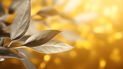 Golden tea leaf textured background