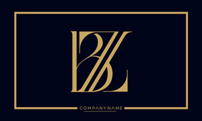 Alphabet Letters BZ or ZB Logo Monogram
