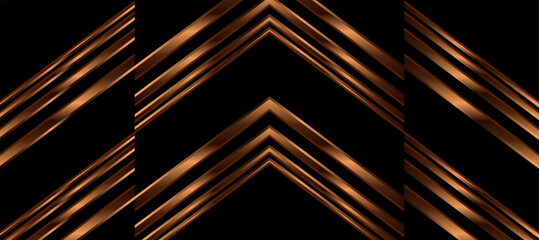 Abstract Shining Copper Arrow Black background Wallpaper