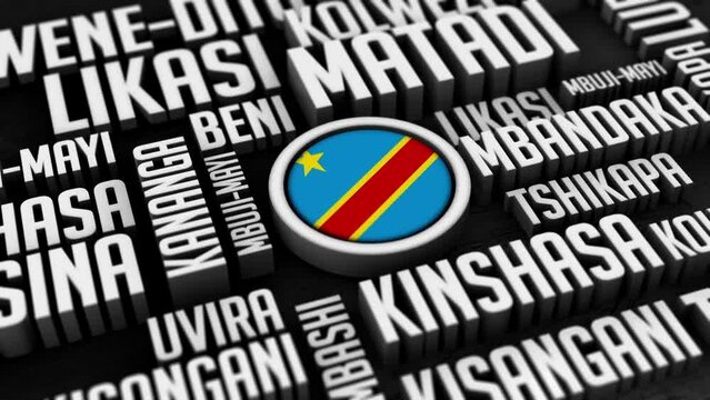 Democratic Republic of Congo Word Cloud Collage in 3D