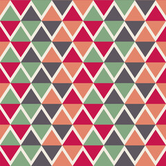 Seamless abstract pattern of colored triangles