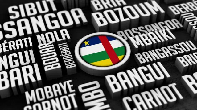 Central African Republic Word Cloud Collage in 3D