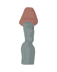 moai statue illustration with hat