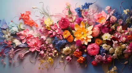 A symphony of colors with assorted spring flowers, capturing the essence of renewal and love.