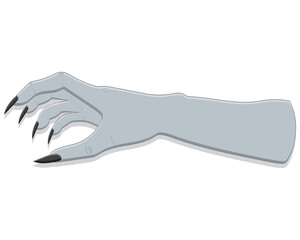 vector design cartoon illustration of a hand with its fingernails or sharp claws