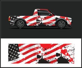 Racing car wrap design vector. Graphic abstract stripe racing background kit designs for wrap vehicle