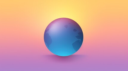  a blue egg sitting on top of a purple and yellow background with the earth in the center of the egg.