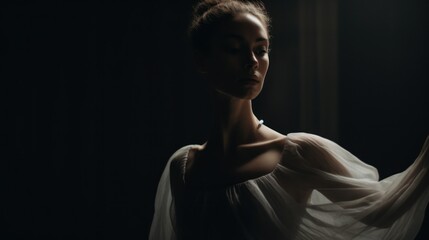 A dancer woman in dim light
