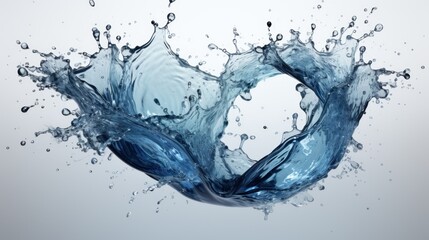  a splash of water in the shape of a heart on a gray background with a white back ground and a white back ground.
