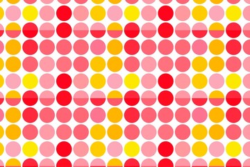 seamless pattern with pink, yellow, red circles