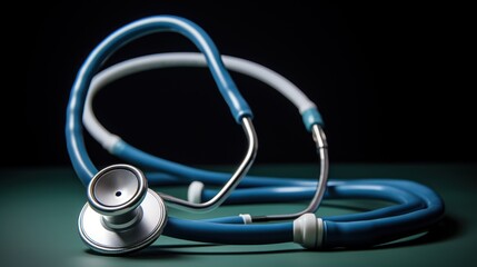  a stethoscope laying on top of a table next to a stethoscope in the shape of a heart.
