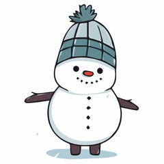 snowman with a broom and a bucket