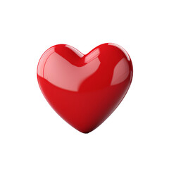 3d heart icon isolated on transparent background