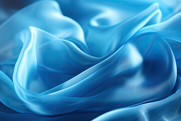 Obraz premium A close up of a blue silk fabric