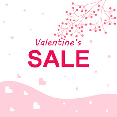 Fototapeta na wymiar Valentine's Day holidays square template. Special offer template design. Vector illustrations for social media banners and website, online shopping, sale ads, greeting cards, marketing material