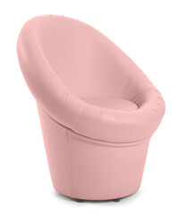 Modern comfortable armchair on white background