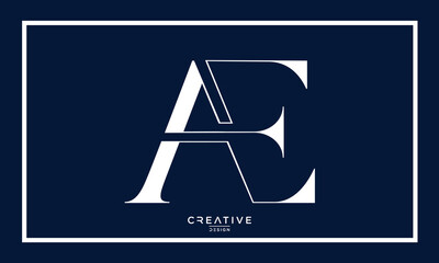 Alphabet Letters AE or EA Logo Monogram
