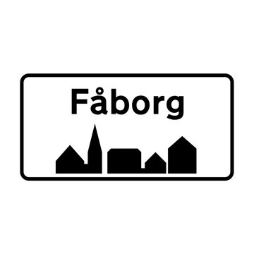 Faborg city road sign in Denmark	