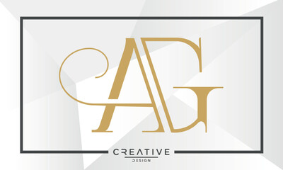 AG or GA Alphabet letters icon logo monogram