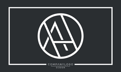 AH or HA Alphabet letters icon logo monogram
