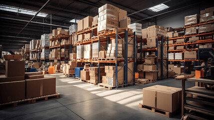 Obraz premium Almacén de distribución de mercancías
