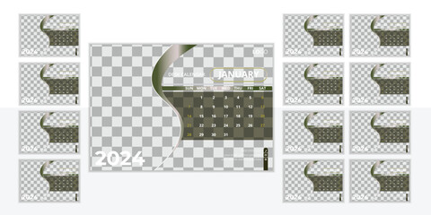 Attractive desk calendar design template 2024