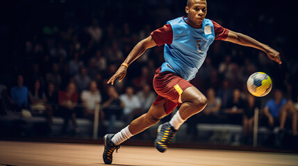 Naklejka premium Agile handball spin move
