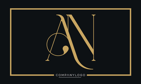 Alphabet letters AN or NA logo icon