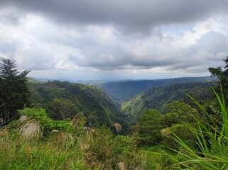 View over a river canyon in Costa Rica