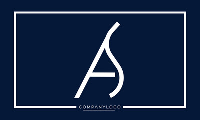Alphabet Letters AS or SA Logo monogram