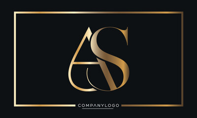 Alphabet Letters AS or SA Logo monogram