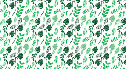 green leaves seamless pattern
