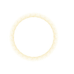 hand drawn golden circle, brush ornament.