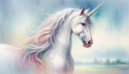 Obraz na płótnie Canvas Mystical Unicorn Portrait
