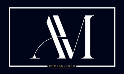 Alphabet Letters Logo AM or MA Monogram