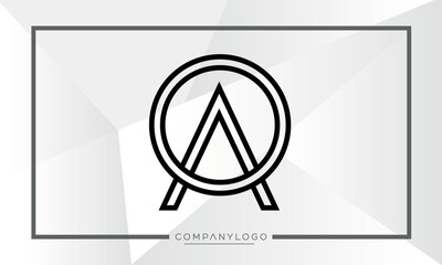 Alphabet letters AO or OA logo monogram