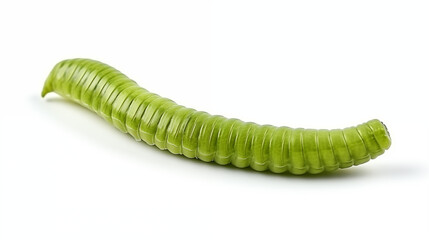 green caterpillar on a white background