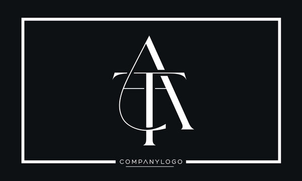 Alphabet letters Logo AT or TA monogram