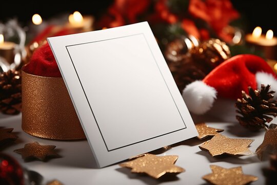 Christmas Polaroid photo frames mockup adding a touch of nostalgia to photos