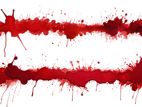 Set of blood stains cut out