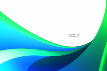 Abstract Green Blue Wave. Isolated on white background. Vector illustration.